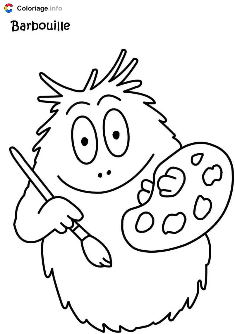 Barbapapa Barbouille Painting coloring page to print