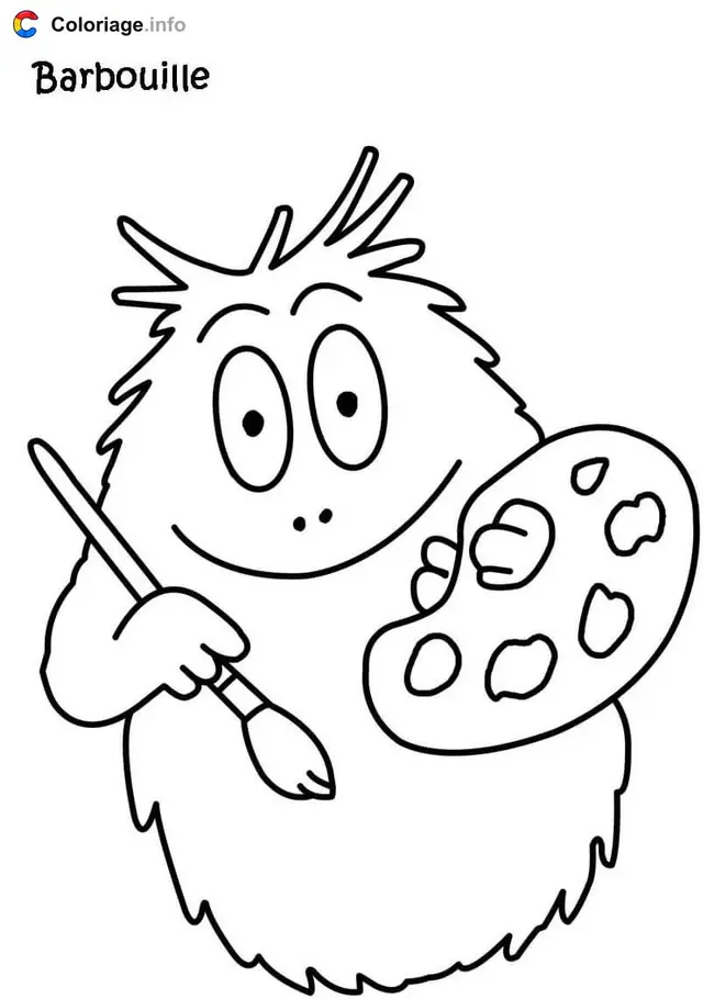 Desenho de Barbapapa Barbouille pintando para colorir