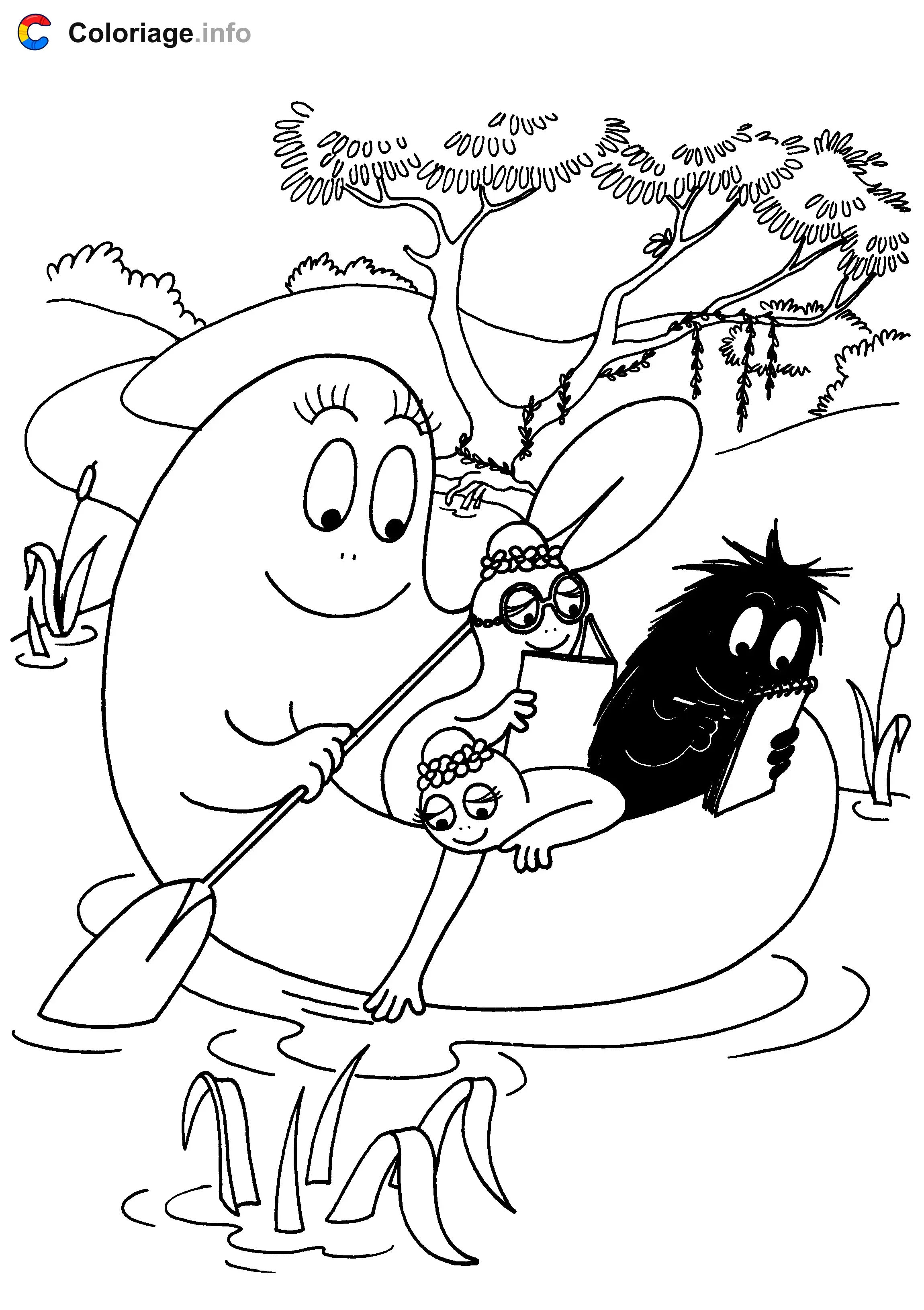 Barbapapa on the Water coloring page to print