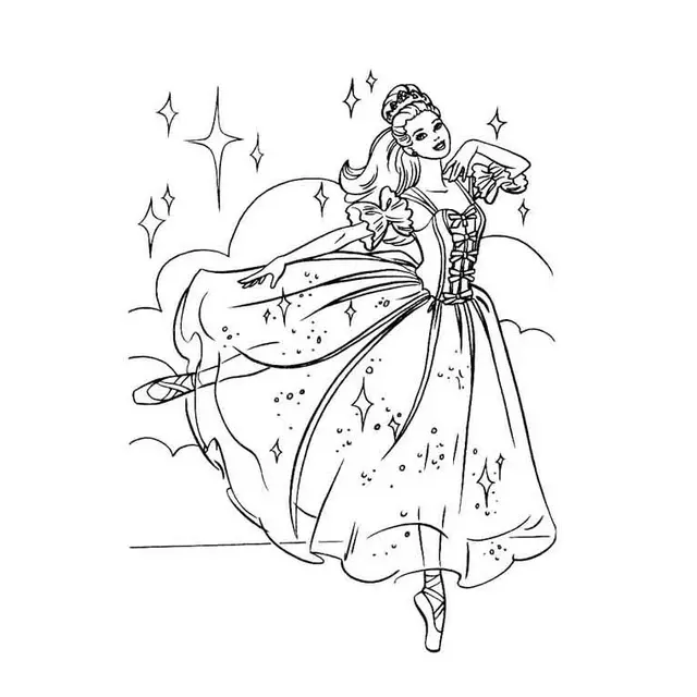 Coloriage Barbie Danseuse Étoile - Barbie à imprimer