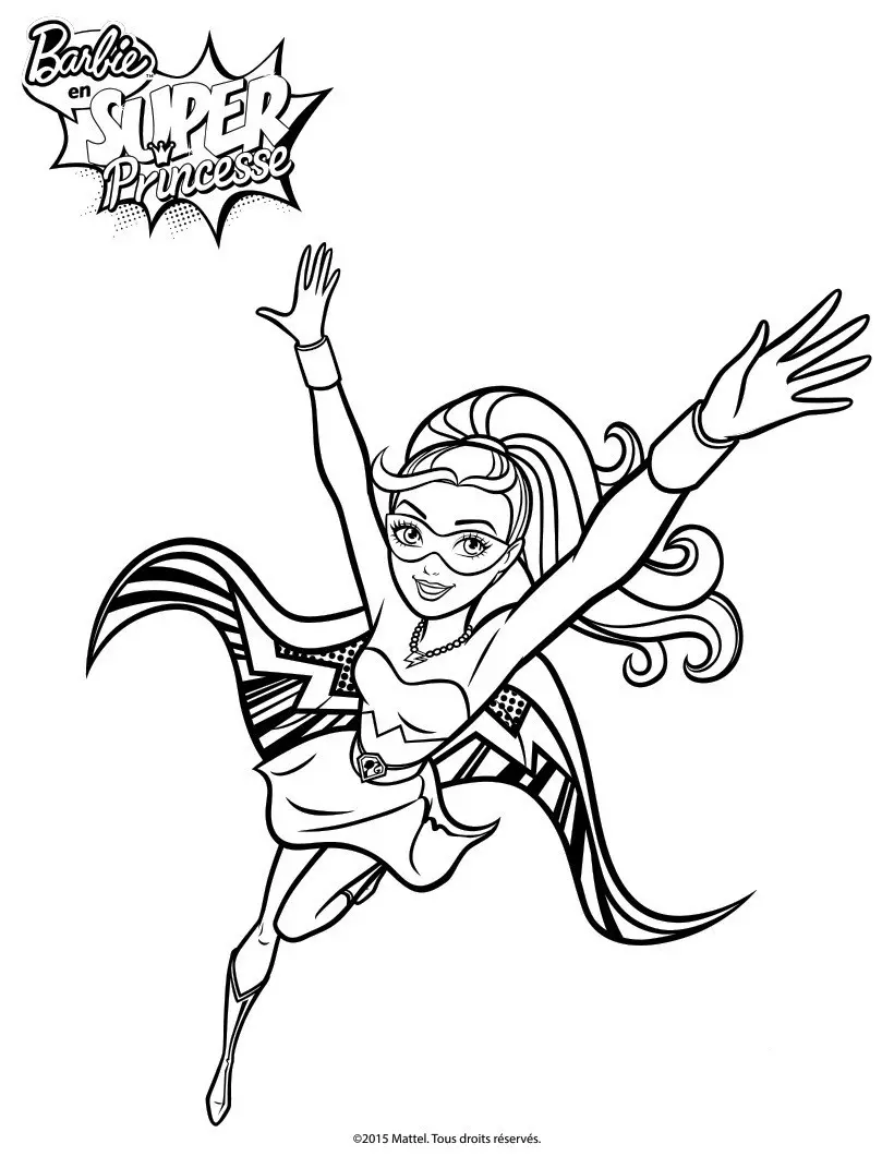 Coloriage Barbie Princesse Kara Super Princesse - Barbie à imprimer