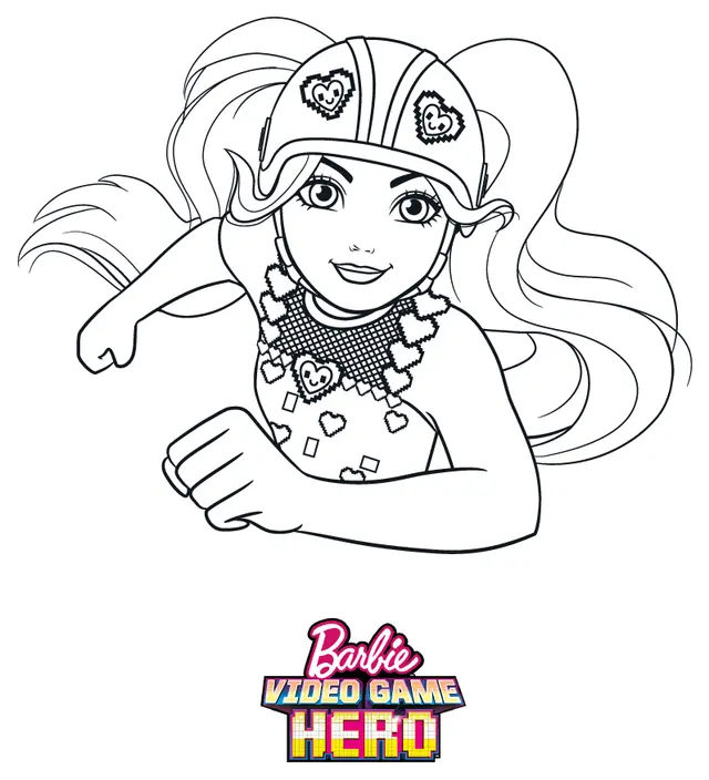 Coloriage Barbie Video Game Hero - Barbie à imprimer