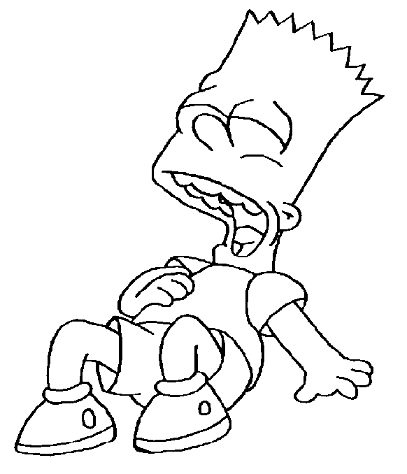 Coloriage Bart Rigole - Simpson à imprimer