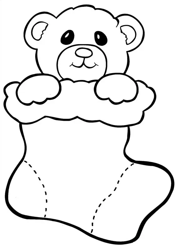 Coloriage Bas Chaussette De Noël - Noël à imprimer