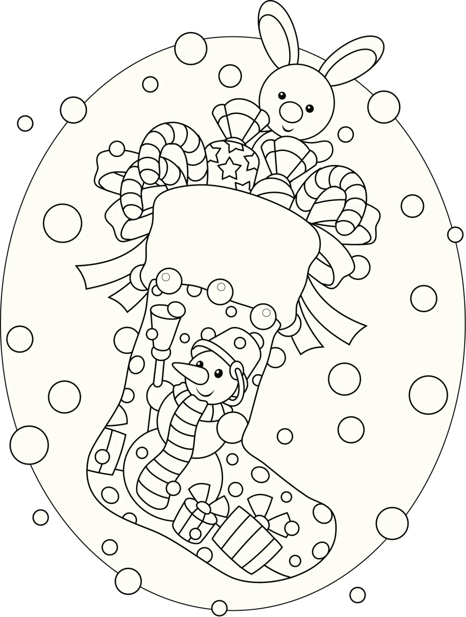 Coloriage Bas De Noël Facile - Noël à imprimer