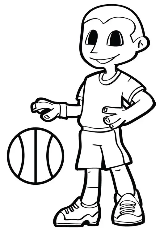 Coloriage Basket Garçon Sportif - Garçon à imprimer