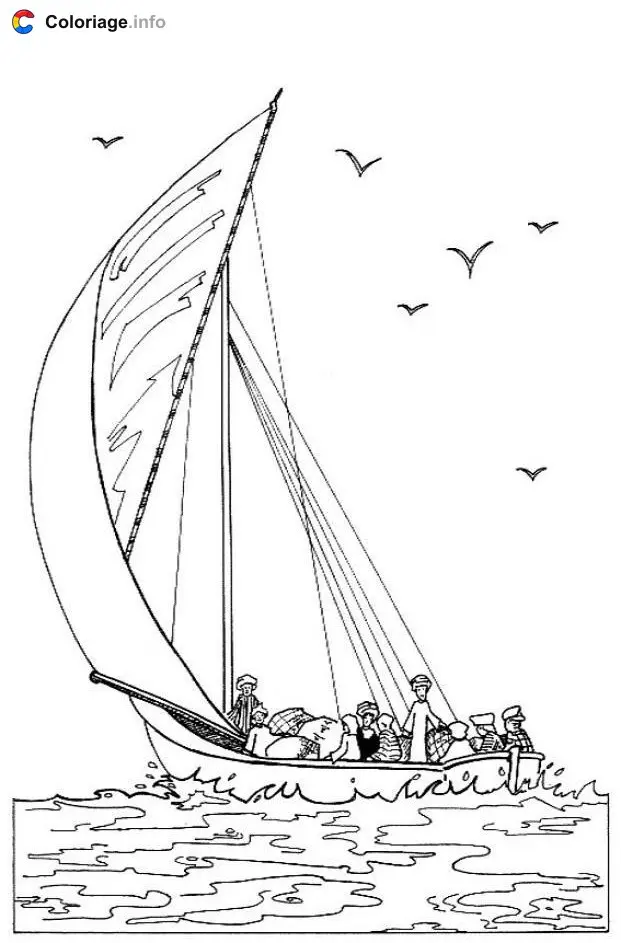 Egyptian Boat coloring page to print