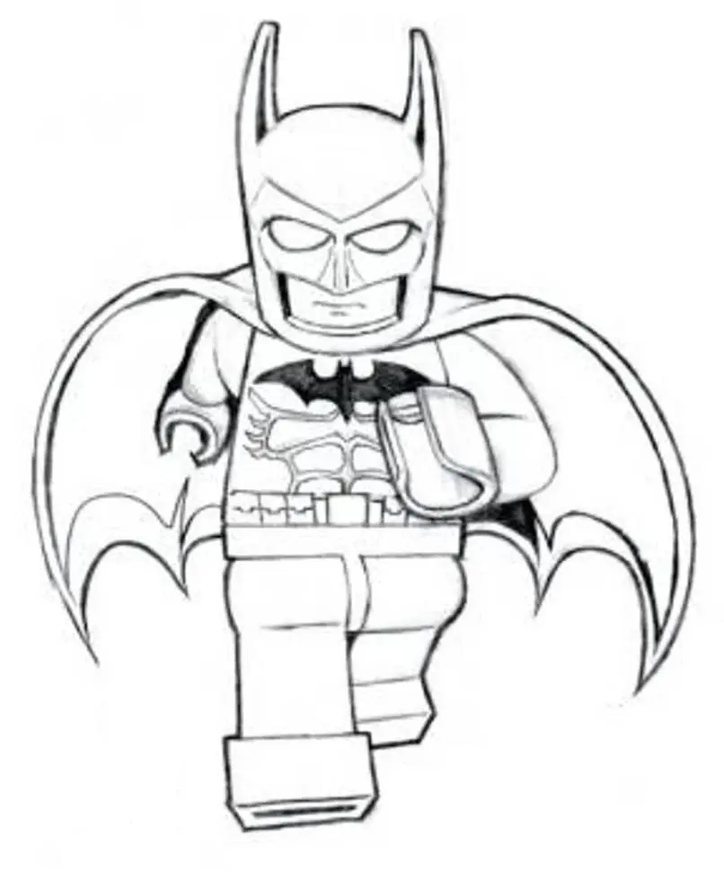 Ausmalbild Lego Batman beim Rennen zum Ausdrucken