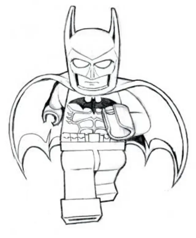 Coloriage Batman Lego qui court - Lego batman à imprimer