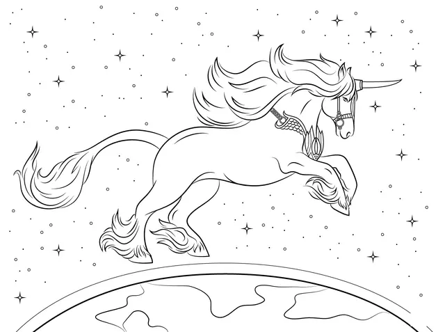 Coloriage Magnifique Licorne - Licorne à imprimer
