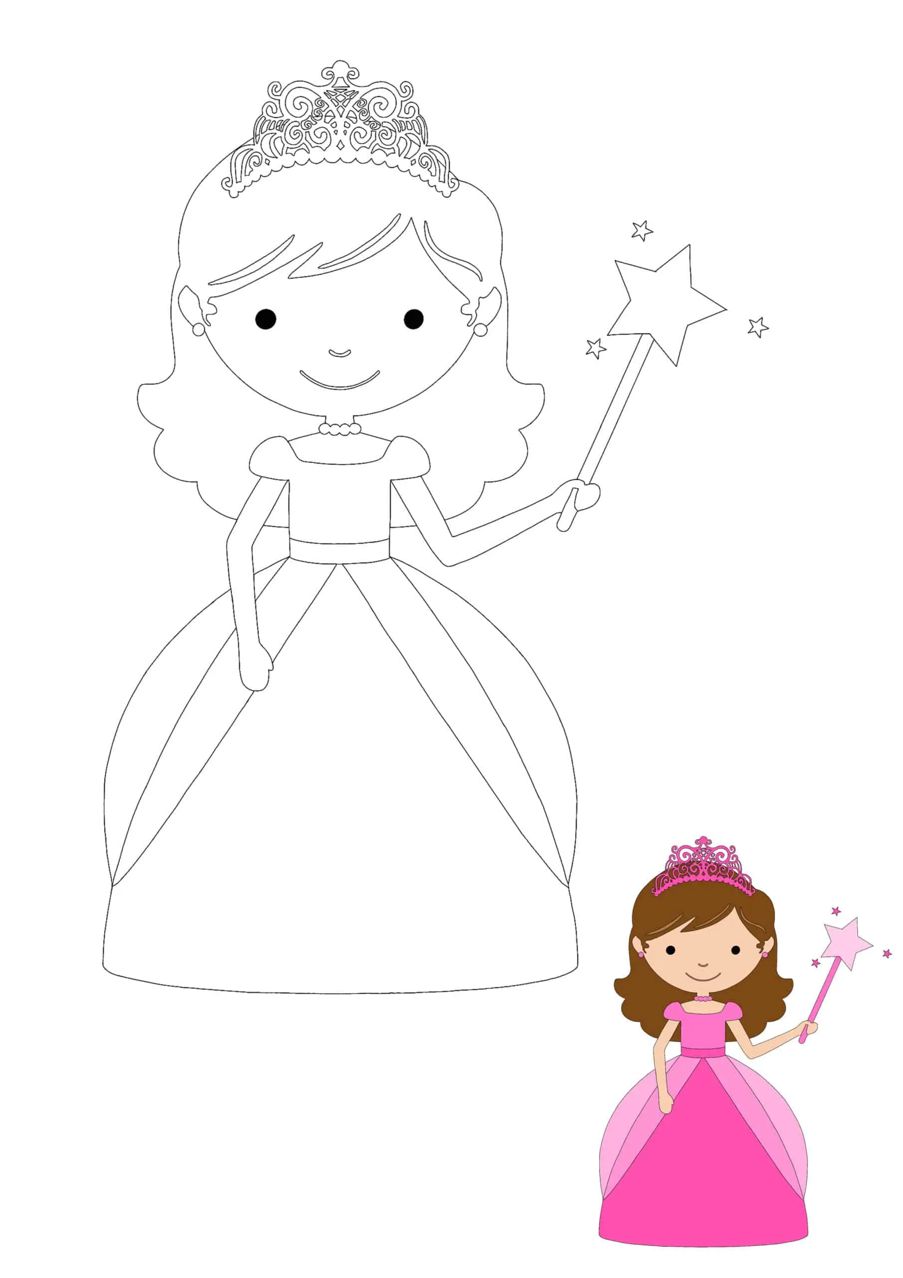 Coloriage Bébé Princesse - Princesse à imprimer