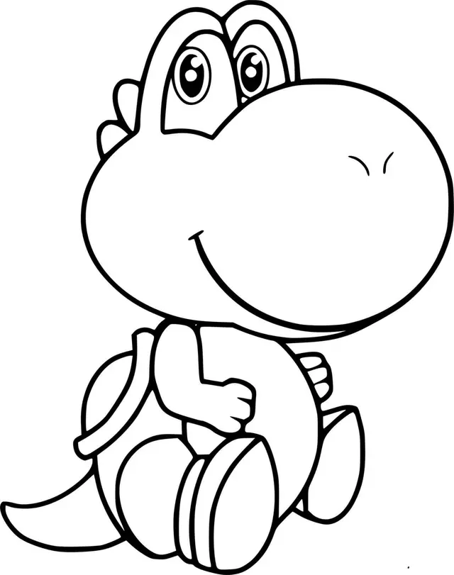 Coloriage Bébé Yoshi Kawaii Mignon - Yoshi à imprimer