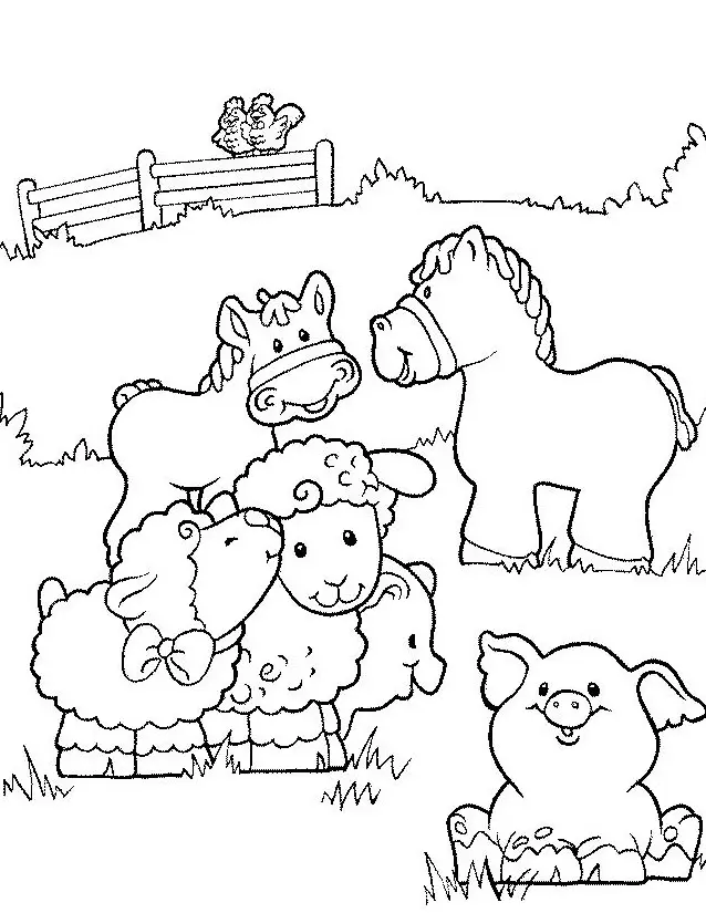 Coloriage Bébé Animaux De La Ferme Souriant - Animaux de la ferme à imprimer