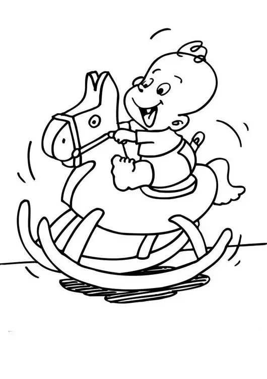Coloriage Bébé Cheval - Bébé à imprimer
