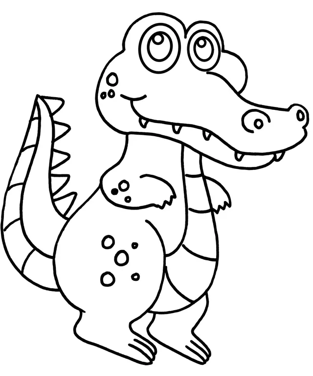 Coloriage Bébé Crocodile Marrant - Crocodile à imprimer