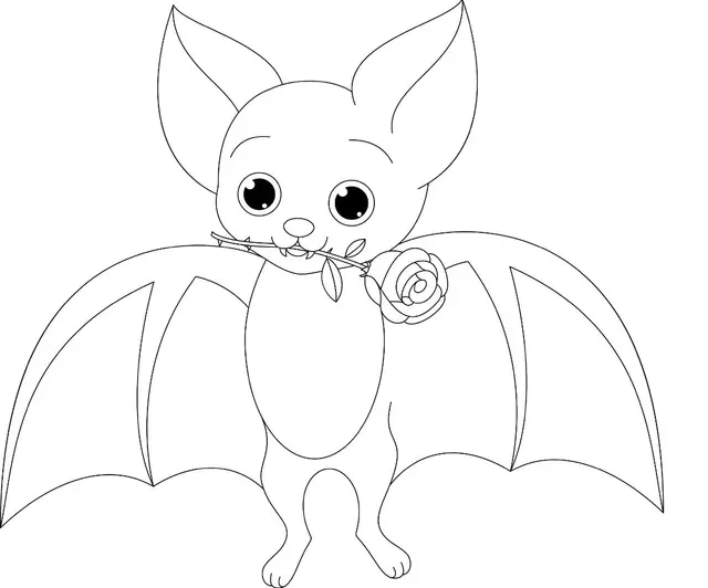 Coloriage Adorable Chauve-Souris Bébé - Chauve souris à imprimer