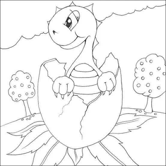 Coloriage Bébé Dinosaure - Bébé à imprimer