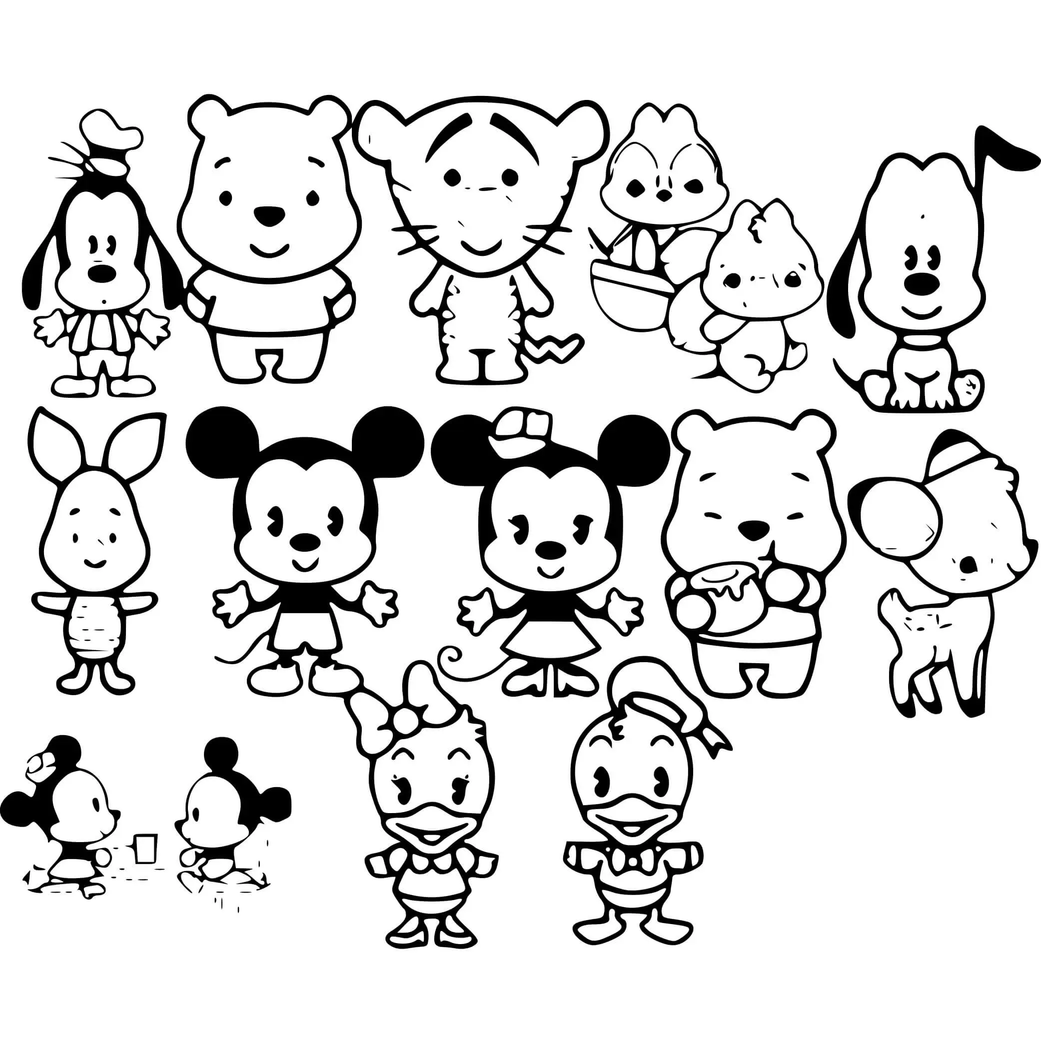 Coloriage Tigrou bébé kawaii disney - Kawaii disney à imprimer