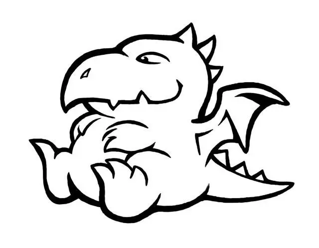 Coloriage Bébé Dragon - Bébé à imprimer