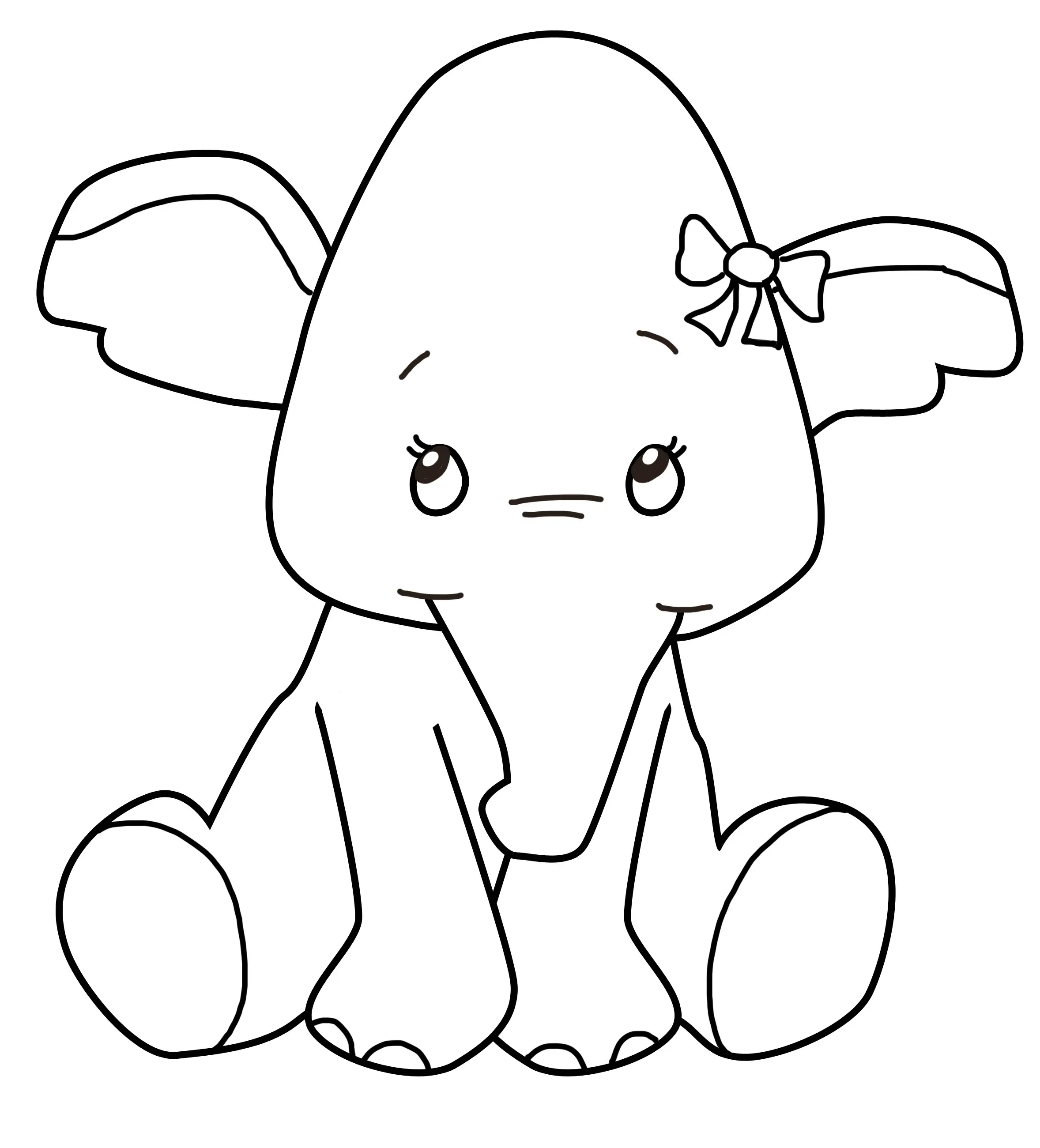 Coloriage Bébé Éléphant Animaux Enfants - Animaux à imprimer