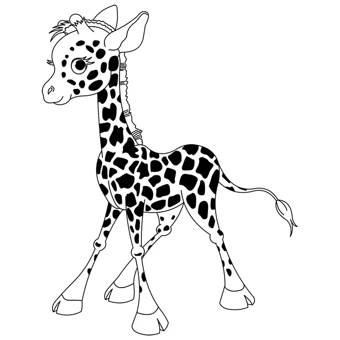 Coloriage Bébé Girafe Debout - Bébé à imprimer