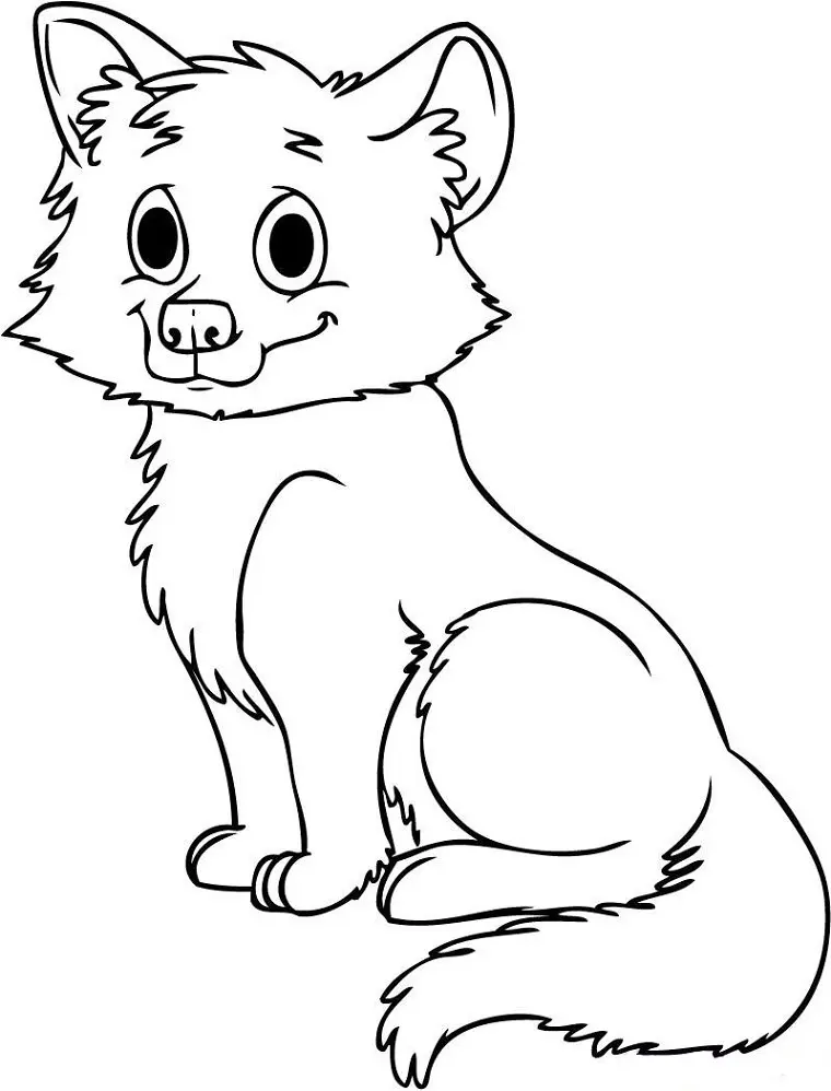Coloriage Bébé Loup - Animaux à imprimer