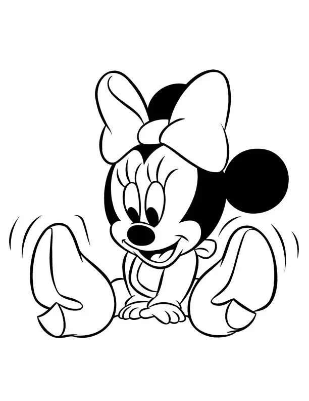 Coloriage Bébé Minnie - Bébé à imprimer