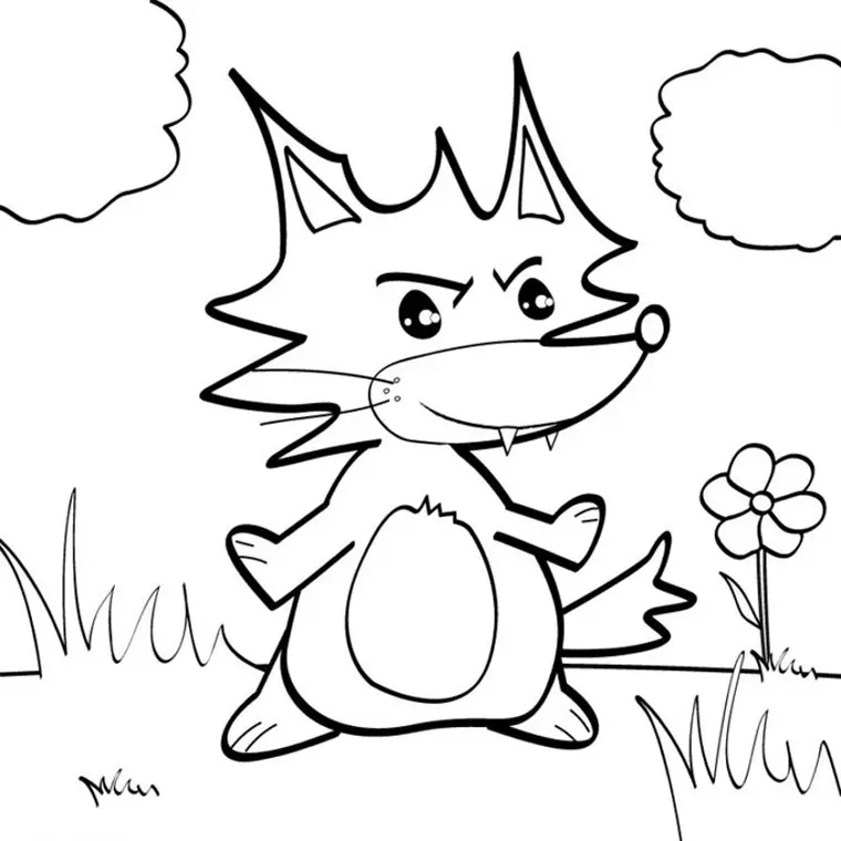 Baby Fox coloring page to print