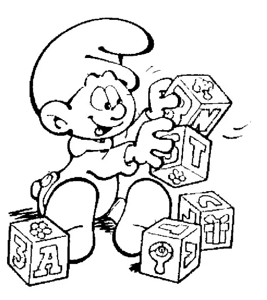 Baby Smurf coloring page to print