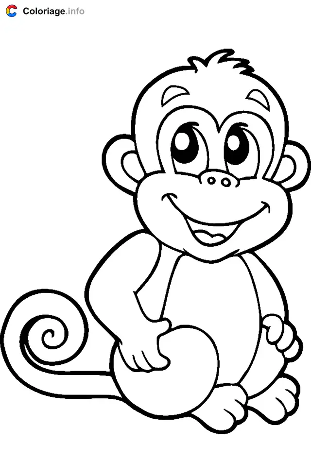 Coloriage Bébé singe - Singe à imprimer