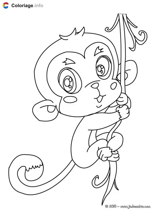 Cute Baby Monkey coloring page to print