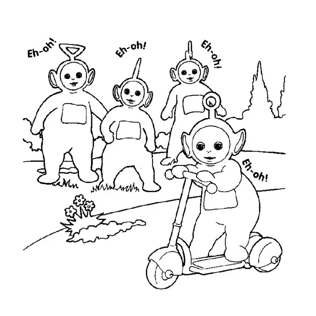 Coloriage Bébé Soleil Télétubbies - Bébé à imprimer
