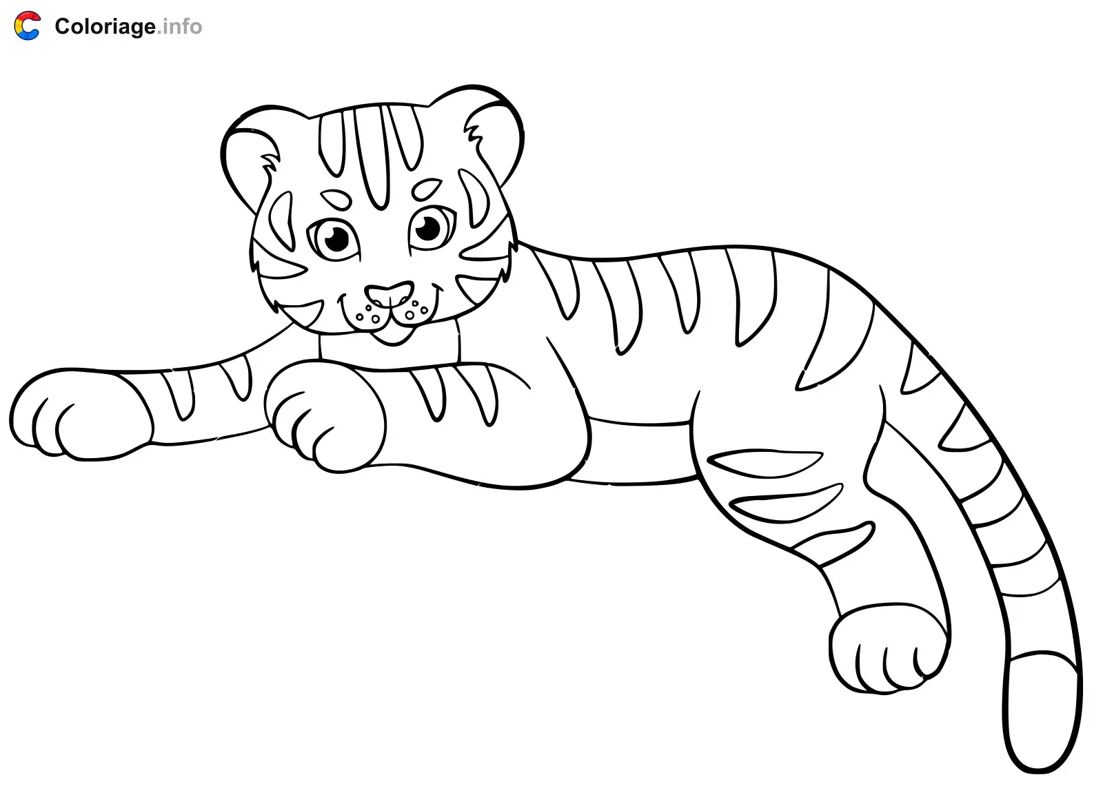 Cute Baby Tiger coloring page to print