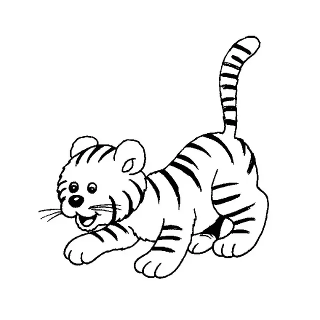 Coloriage Bébé Tigre - Bébé à imprimer