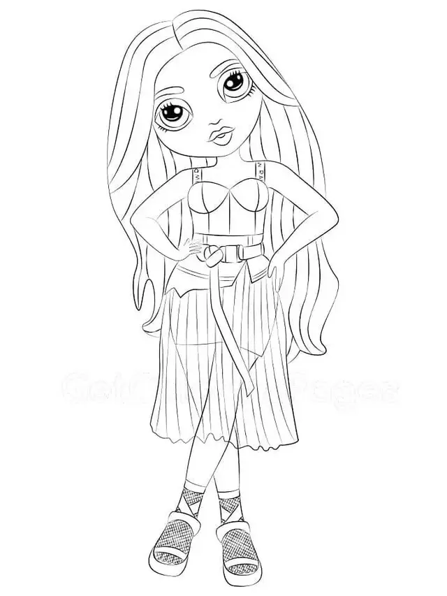 Dibujo de Bella Parker Rainbow High Moda para colorear