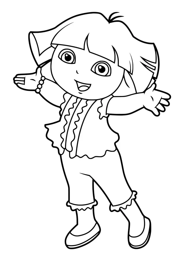 Coloriage Belle Dora Lexploratrice - Dora à imprimer