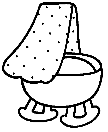 Baby Crib with Mosquito Net coloring page to print