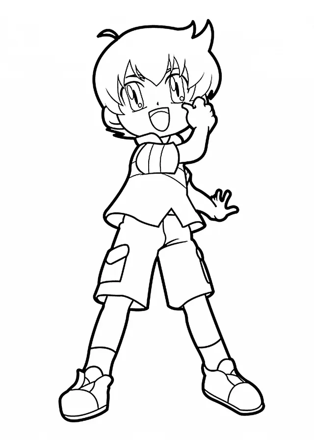 Coloriage Joueur Beyblade prêt au lancement - Beyblade à imprimer