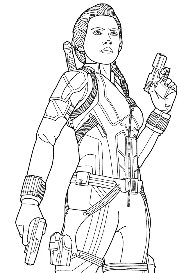 Dibujo de Viuda Negra en Endgame para colorear