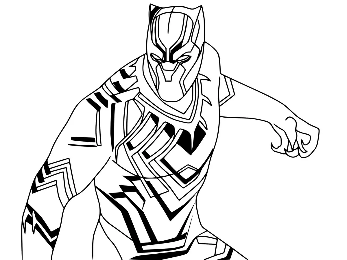 Coloriage Black Panther Super Héros - Black panther à imprimer