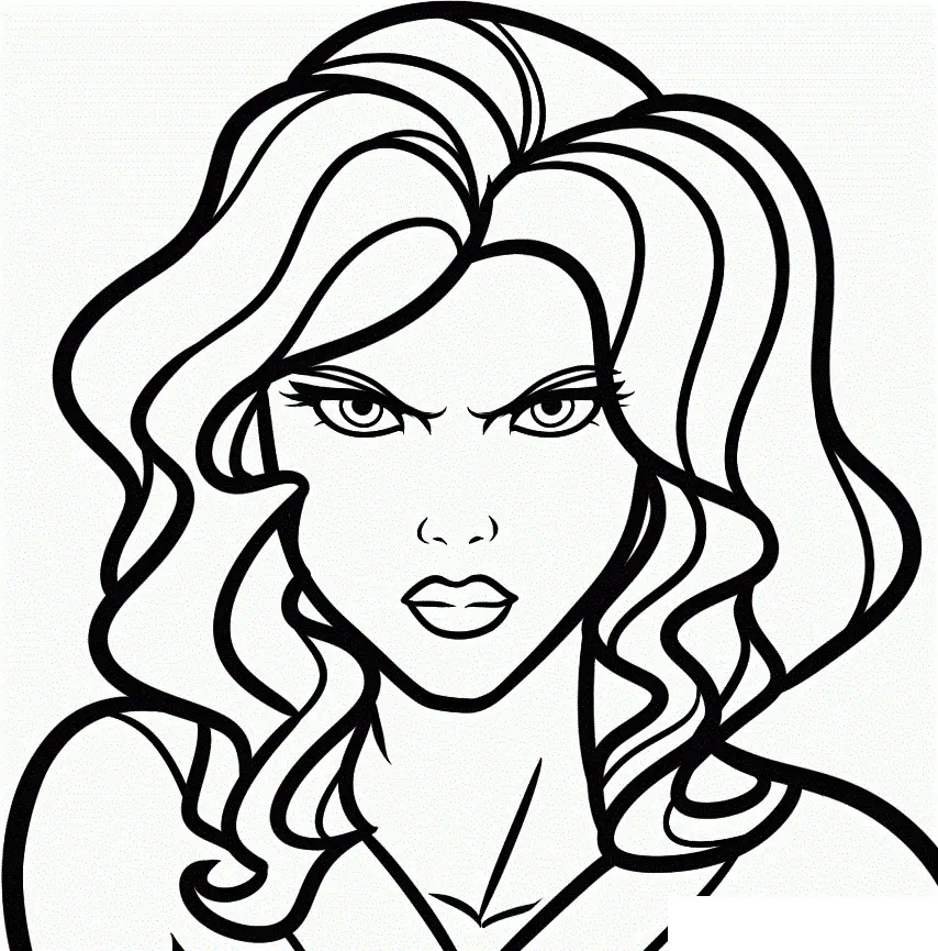 Dibujo de Black Widow enfadada para colorear