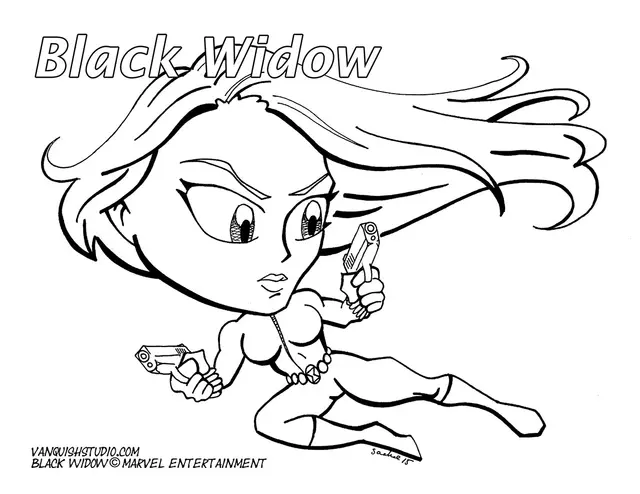 Dibujo de Dibujo de fan de Viuda Negra para colorear