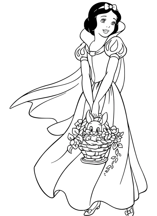 Coloriage Blanche Neige Disnye Miroir Magique Qui Est La Plus Belle Du Royaume - Princesse disney à imprimer