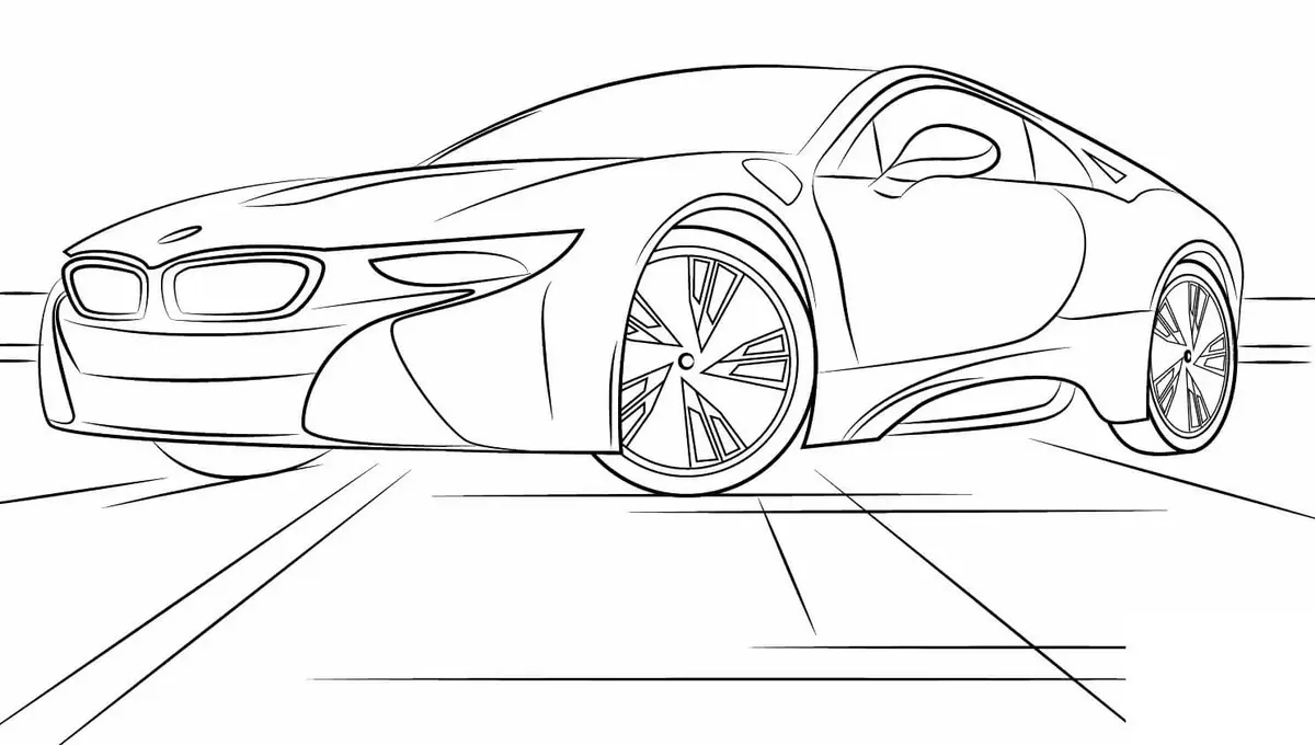 Coloriage Bmw I8 Sport - Voiture à imprimer