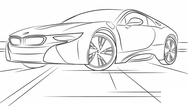 Coloriage Bmw I8 Sport - Voiture à imprimer