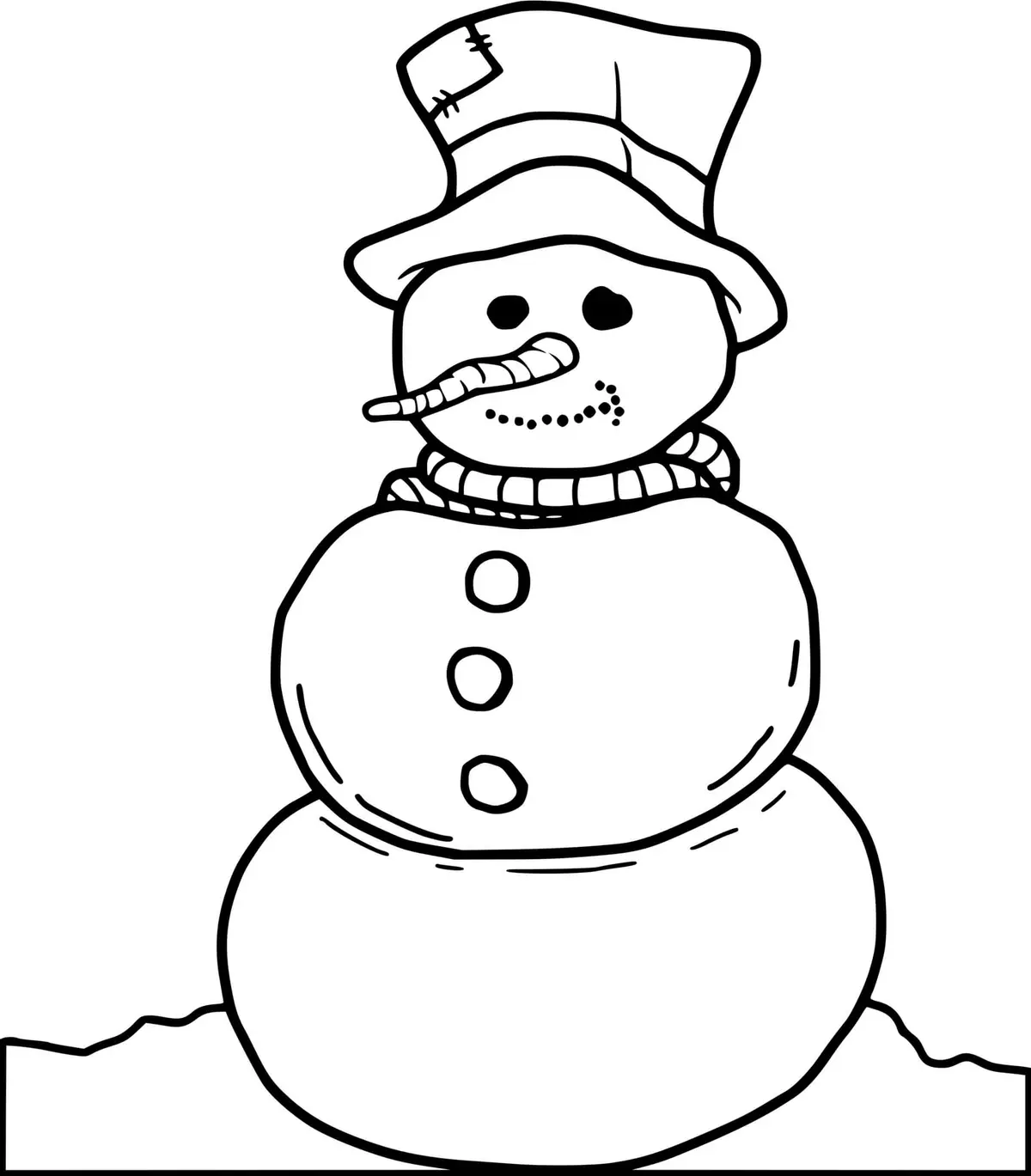 Armless Snowman coloring page to print