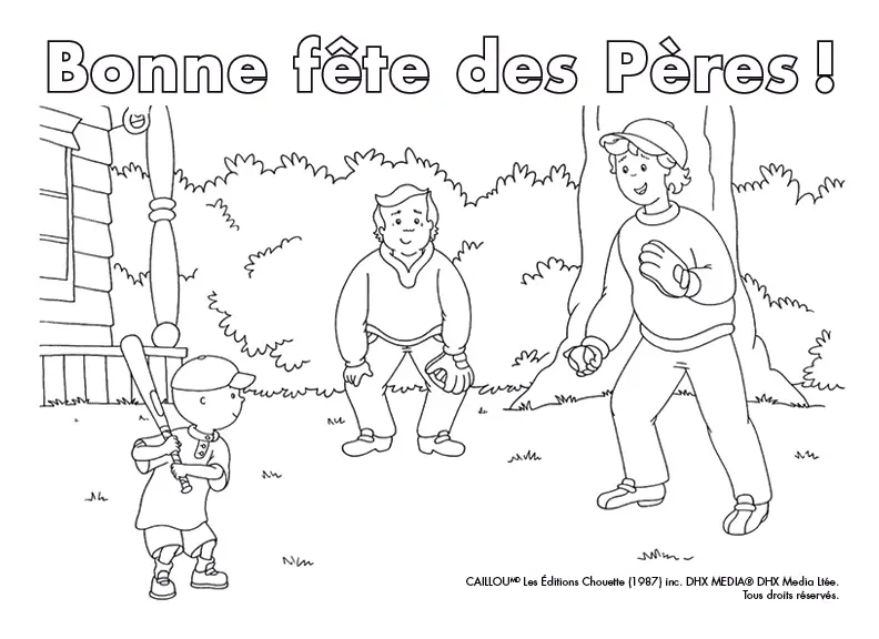 Coloriage Bonne Fête Des Pères Cartes De Souhait Caillou - Caillou à imprimer