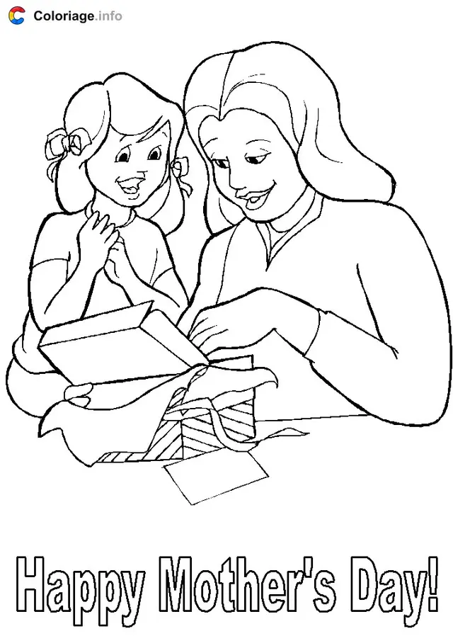 Coloriage Bonne fête maman - Fête des mères à imprimer