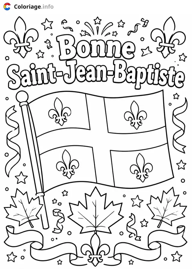 Desenho de Feliz São João Batista Quebec para colorir
