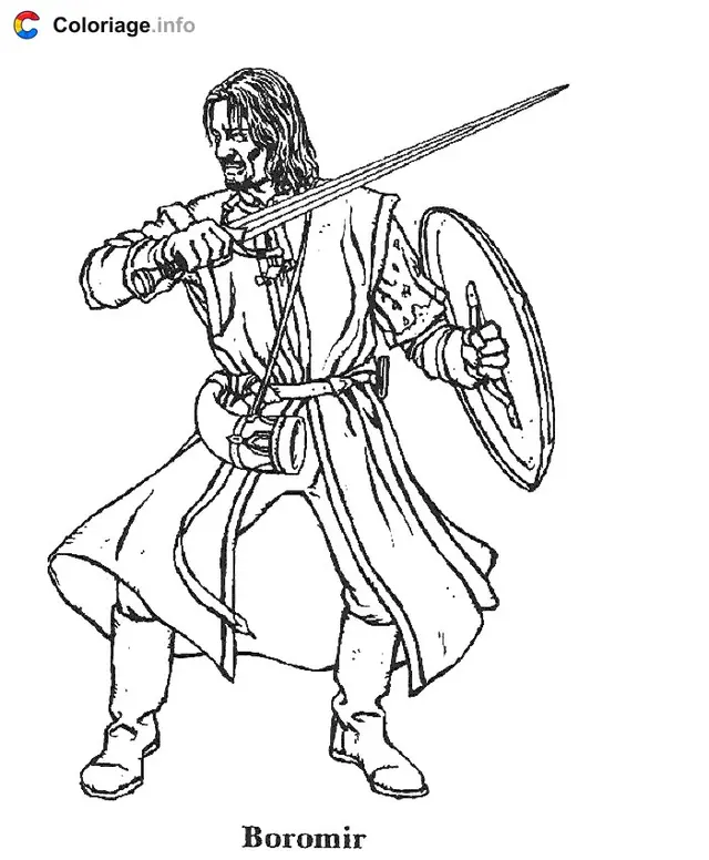 Desenho de Boromir - Senhor dos Anéis para colorir